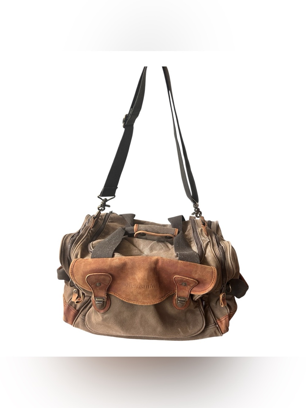 High Sierra Vintage Weathered Canvas/Leather Duffel Bag